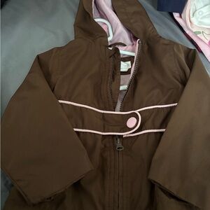 Brown Kids Jacket with Pink Accents